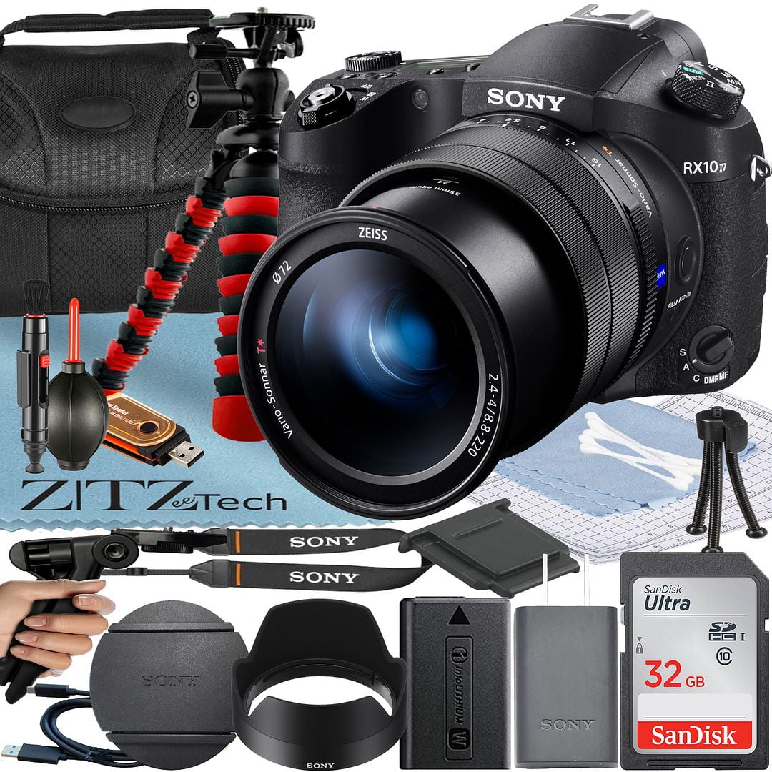 Sony Cyber-shot DSC-RX10 IV Digital Camera + Tripod + Case + 32GB Memory Card + ZeeTech Microfiber Cloth