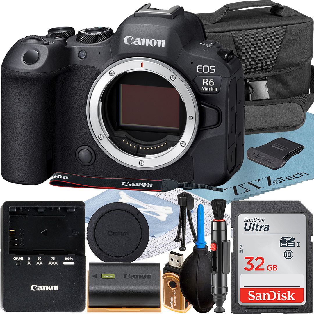 Canon EOS R6 Mark II Mirrorless Camera (Body) with 4K Video + SanDisk 32GB Memory Card + Case + ZeeTech Accessory Bundle