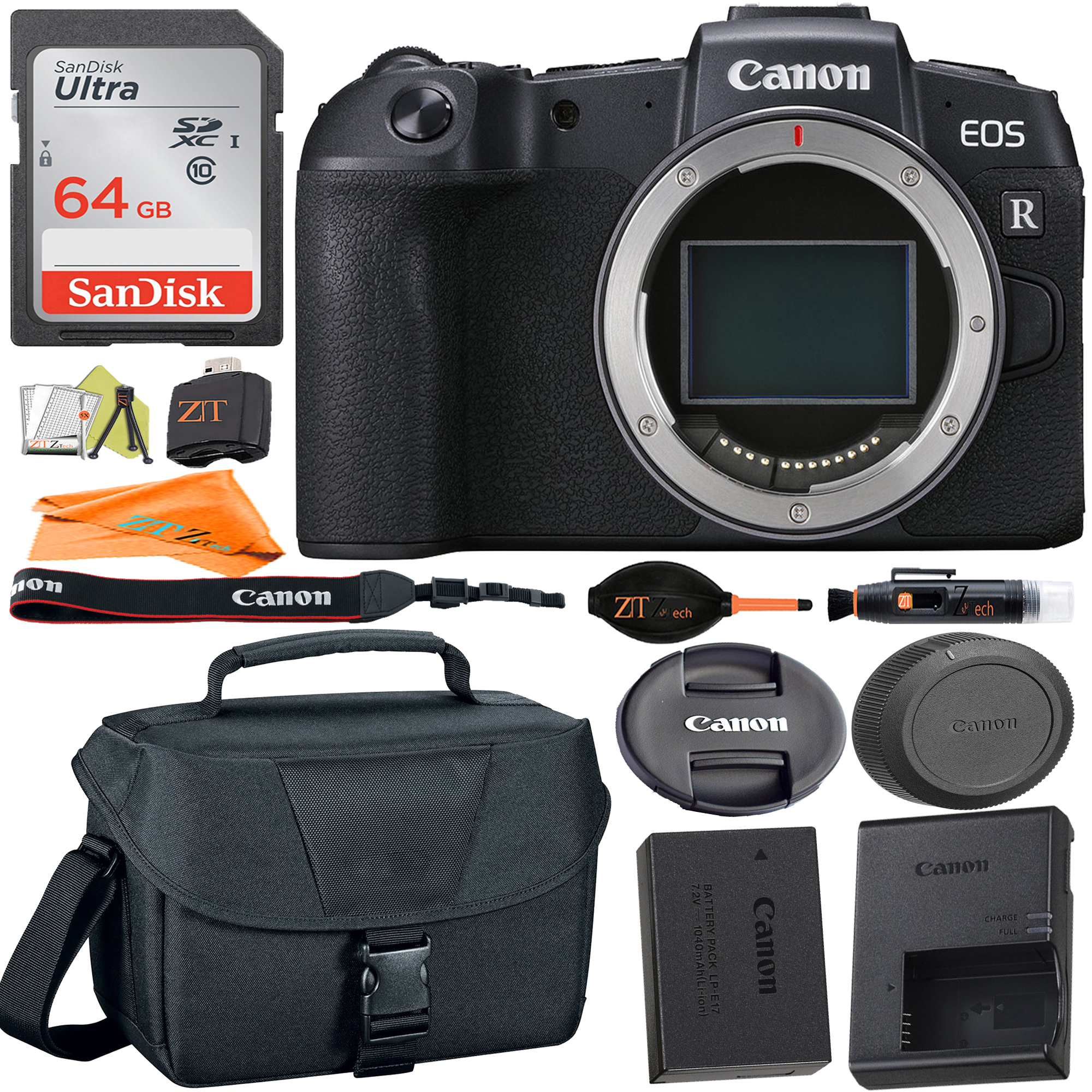 Canon EOS RP Mirrorless Digital Camera (Body Only) Full-Frame with SanDisk 64GB + Case + ZeeTech Accessory Bundle