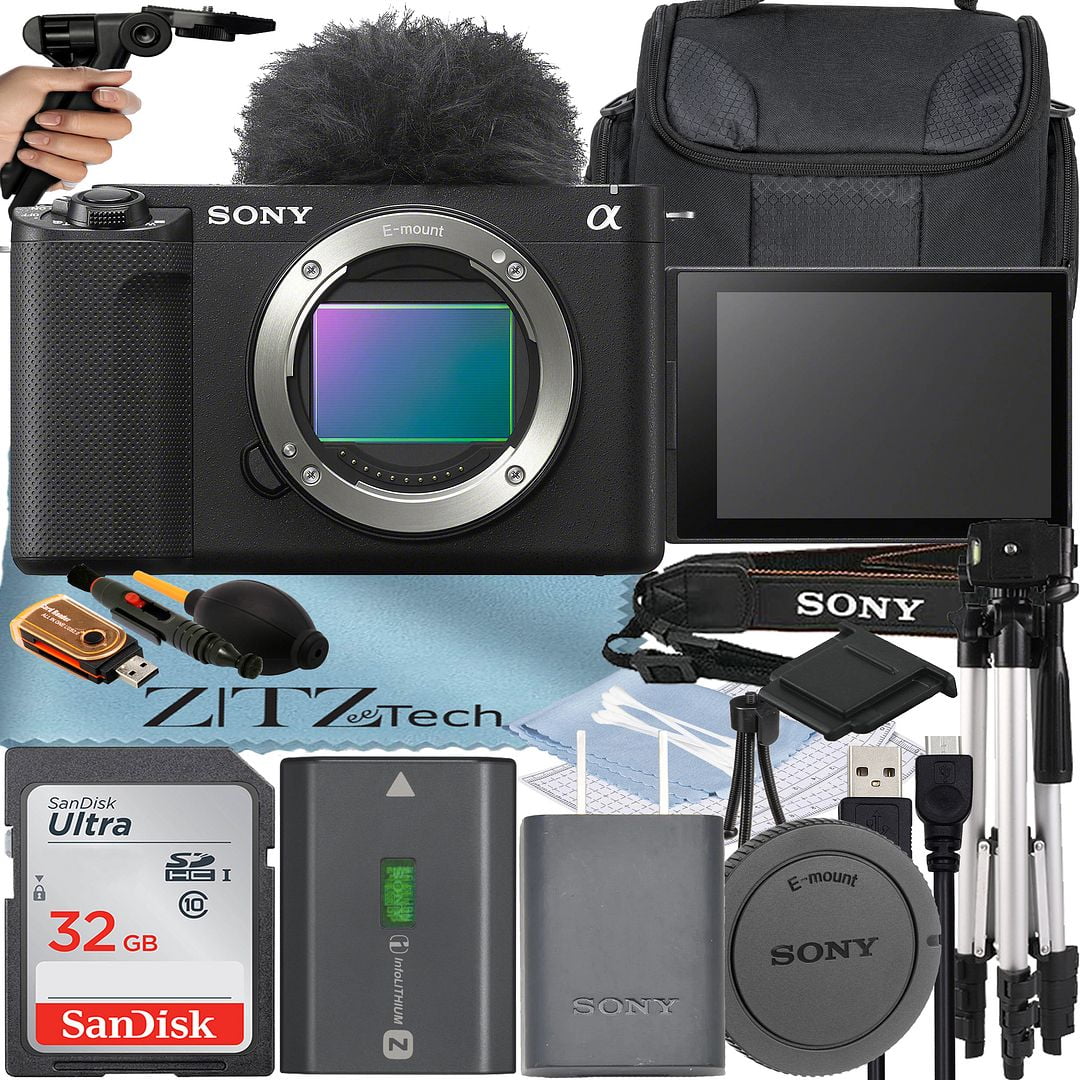 Sony ZV-E1 Mirrorless Camera Black (Body Only) with SanDisk 32GB Card + Case + Tripod + Cleaning Kit + ZeeTech Accessory Bundle