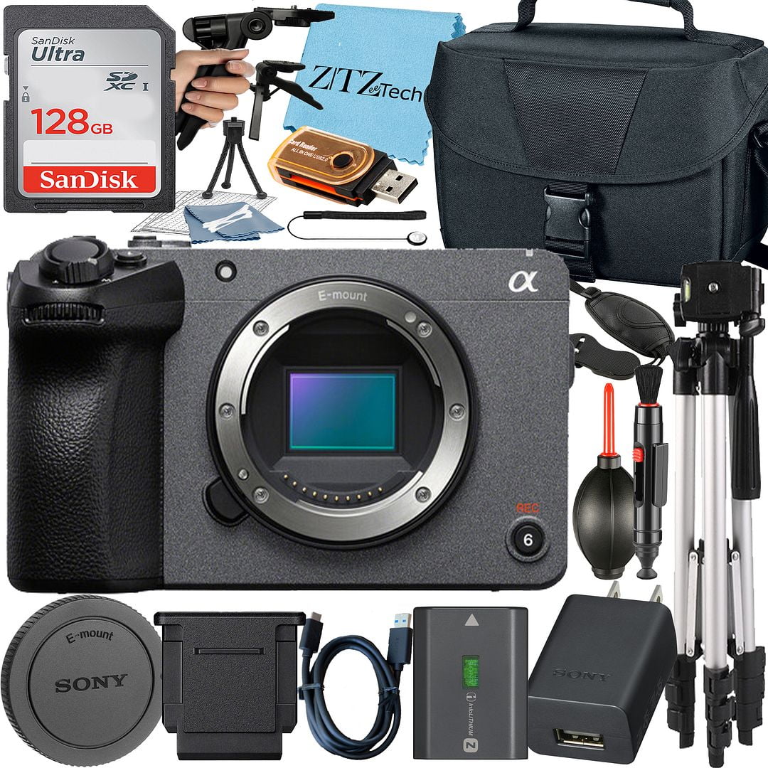 Sony FX30 Digital Cinema Camera + 128GB Memory Card + Case + Tripod + ZeeTech Cloth