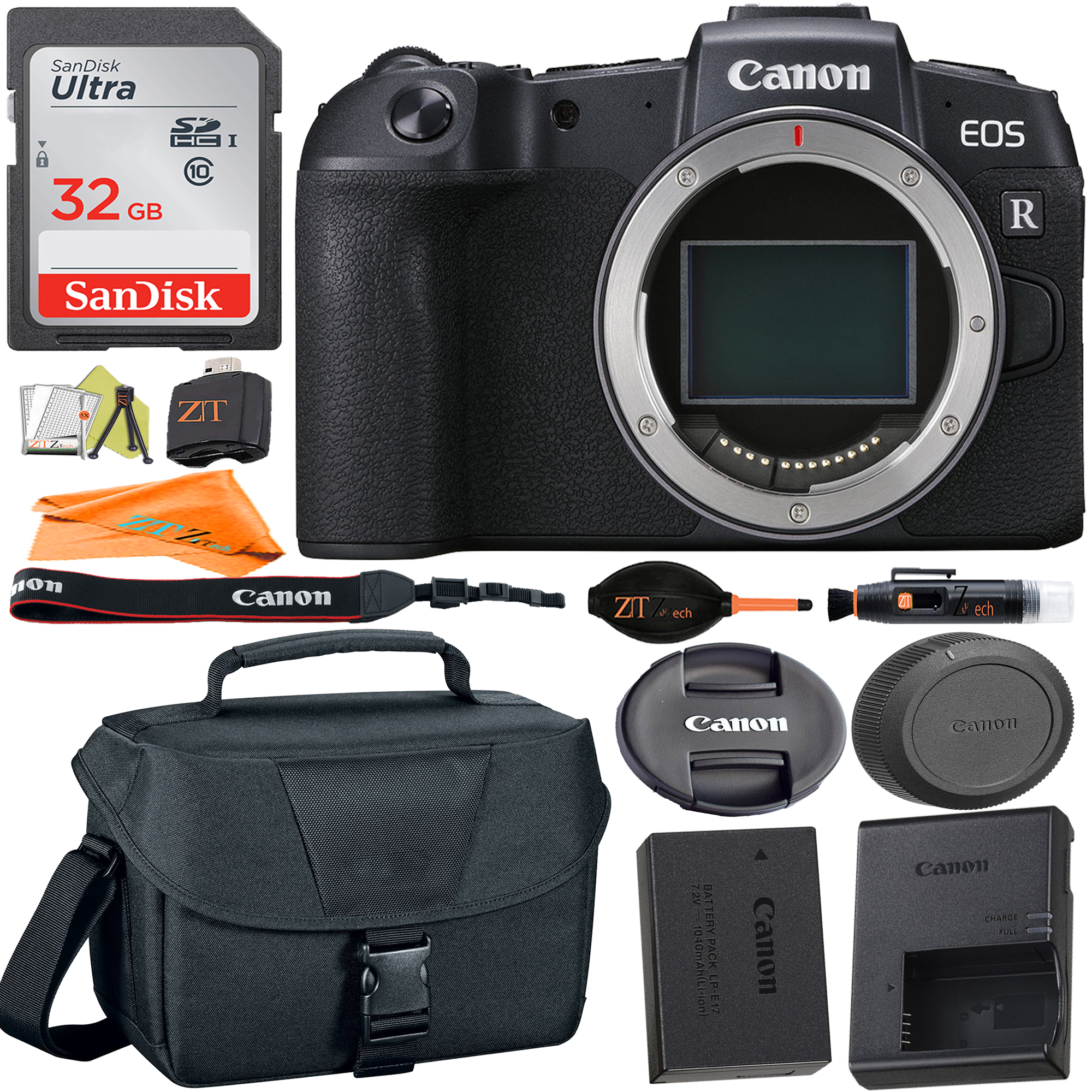 Canon EOS RP Mirrorless Digital Camera (Body Only) Full-Frame with SanDisk 32GB + Case + ZeeTech Accessory Bundle